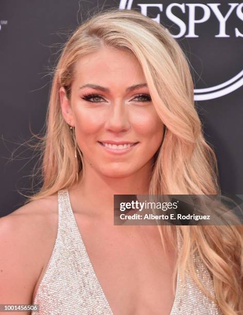 Olympic skier Mikaela Shiffrin attends The 2018 ESPYS at Microsoft Theater on July 18, 2018 in Los Angeles, California.