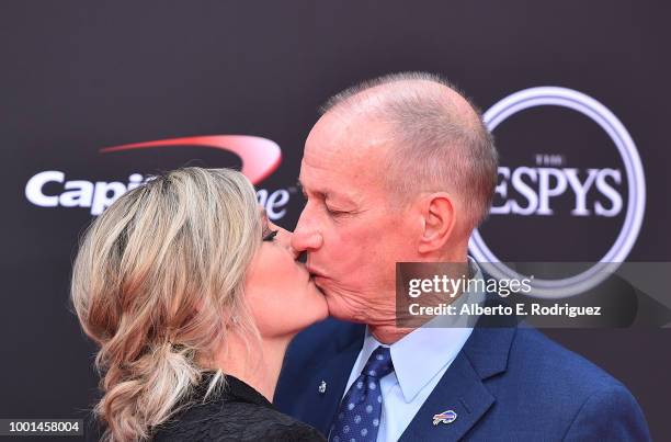 Jill Kelly and former NFL player Jim Kelly attend The 2018 ESPYS at Microsoft Theater on July 18, 2018 in Los Angeles, California.