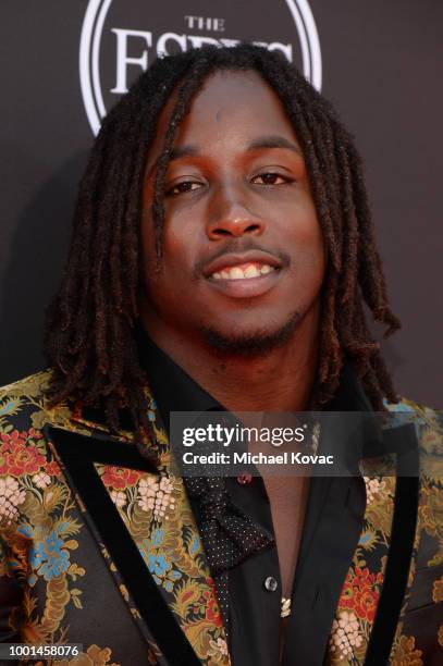 Football player Kareem Hunt attends the 2018 ESPY Awards Red Carpet Show Live! Celebrates With Moet & Chandon at Microsoft Theater on July 18, 2018...