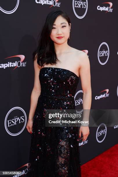 American figure skater Mirai Nagasu attends the 2018 ESPY Awards Red Carpet Show Live! Celebrates With Moet & Chandon at Microsoft Theater on July...