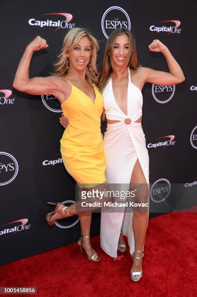 Denise Austin and Katie Austin attend the 2018 ESPY Awards Red Carpet Show Live! Celebrates With Moet & Chandon at Microsoft Theater on July 18, 2018...
