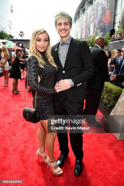 Jessica Goch and Internet personality Ninja attend the The 2018 ESPYS at Microsoft Theater on July 18, 2018 in Los Angeles, California.