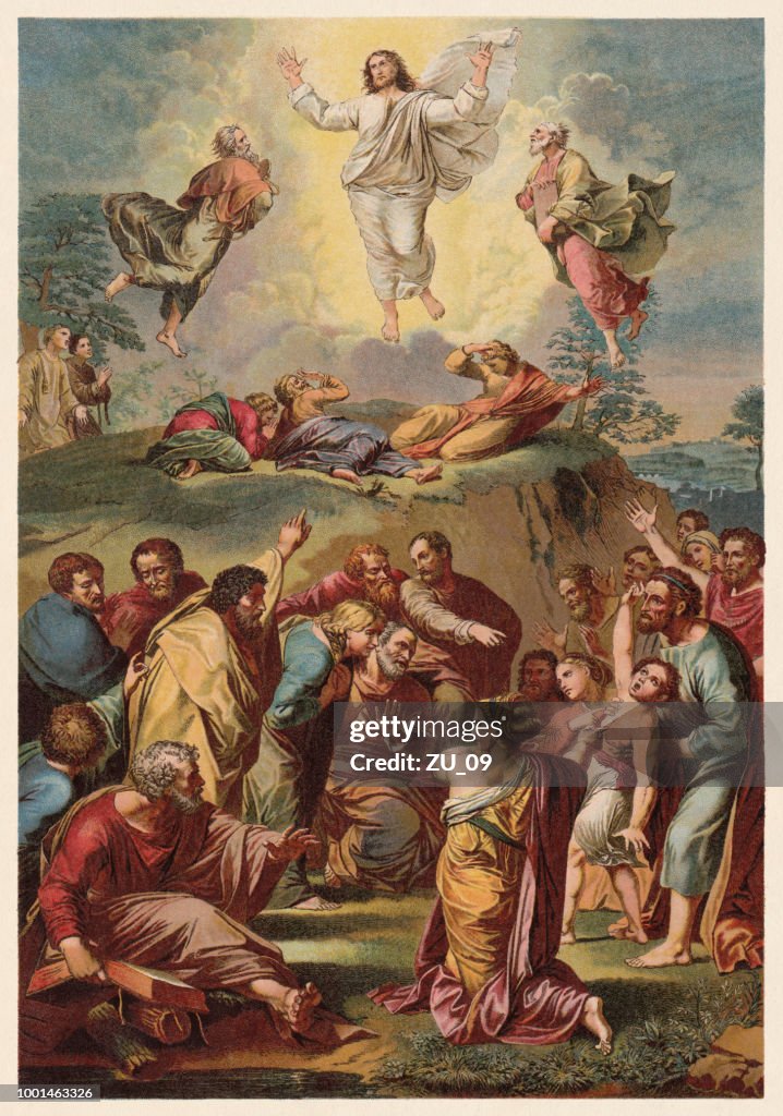 Transfiguration, painted (1516/20) by Raphael (1883-1520), chromolithograph, published in 1890