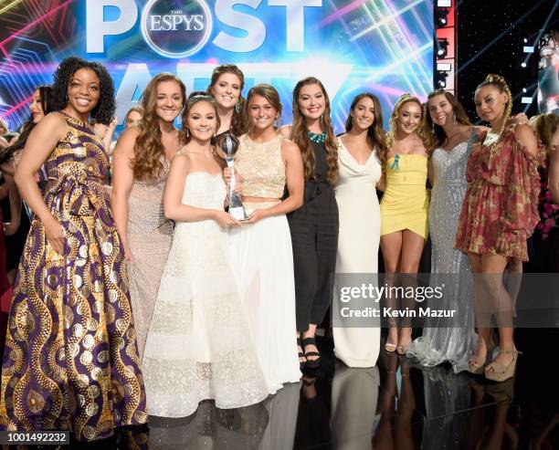Recipients of the Arthur Ashe Award for Courage pose onstage at The 2018 ESPYS at Microsoft Theater on July 18, 2018 in Los Angeles, California.