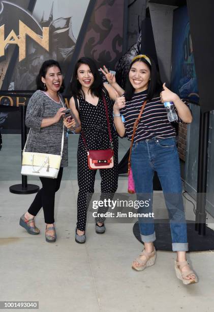 Attendees at The DC UNIVERSE Experience at Comic-Con International: Preview Event on July 18, 2018 in San Diego, California.