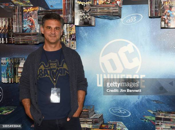 Sam Ades attends The DC UNIVERSE Experience at Comic-Con International: Preview Event on July 18, 2018 in San Diego, California.
