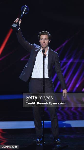 Shaun White accepts the award for Best Male U.S. Olympian onstage at The 2018 ESPYS at Microsoft Theater on July 18, 2018 in Los Angeles, California.