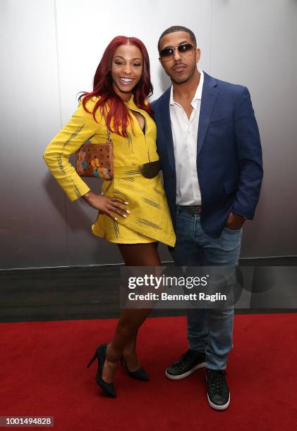 Personality Jamila Mustafa and producer Marques Houston attend the screening of BET's original production 'We Belong Together" at the Paramount...