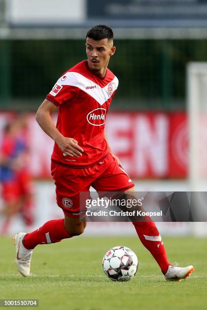 Alfredo Morales of Duesseldorf runs with the ball during the Pre Season Friendly match between FC Wegberg-Beeck and Fortuna Duesseldorf at...