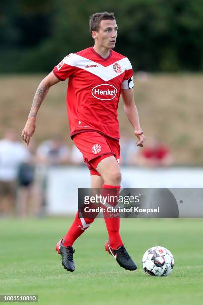 Marcelo Sobottka of Duesseldorf runs with the ball during the Pre Season Friendly match between FC Wegberg-Beeck and Fortuna Duesseldorf at...