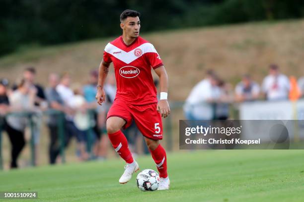 Kaan Ayhan of Duesseldorf runs with the ball during the Pre Season Friendly match between FC Wegberg-Beeck and Fortuna Duesseldorf at Waldstadion...