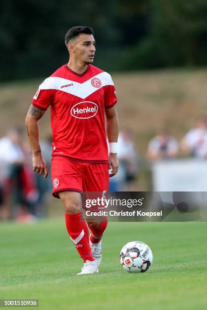 Kaan Ayhan of Duesseldorf runs with the ball during the Pre Season Friendly match between FC Wegberg-Beeck and Fortuna Duesseldorf at Waldstadion...