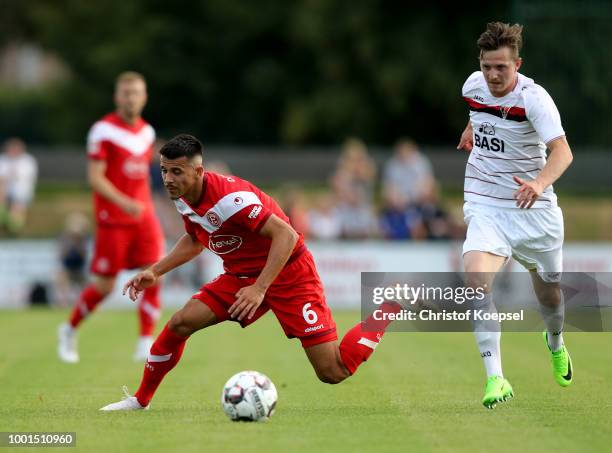 Of Alfredo Morales Duesseldorf runs with the ball during the Pre Season Friendly match between FC Wegberg-Beeck and Fortuna Duesseldorf at...