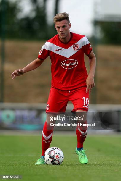 Marvin Ducksch of Duesseldorf runs with the ball during the Pre Season Friendly match between FC Wegberg-Beeck and Fortuna Duesseldorf at Waldstadion...