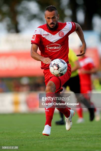 Emir Kujovic of Duesseldorf runs with the ball during the Pre Season Friendly match between FC Wegberg-Beeck and Fortuna Duesseldorf at Waldstadion...