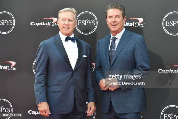 John Elway and Dan Marino attend The 2018 ESPYS at Microsoft Theater on July 18, 2018 in Los Angeles, California.