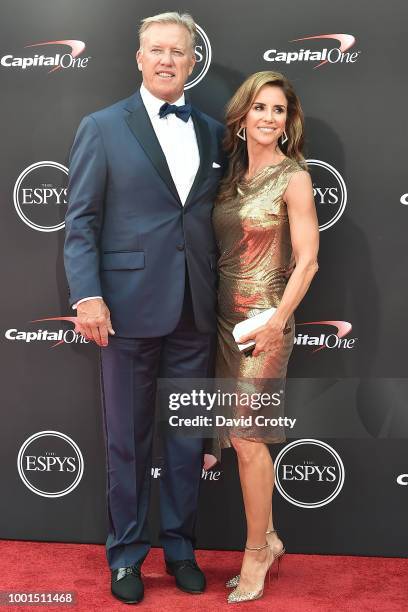 John Elway and Paige Green attend The 2018 ESPYS at Microsoft Theater on July 18, 2018 in Los Angeles, California.