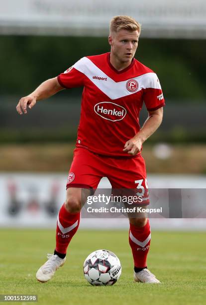Jean Zimmer of Duesseldorf runs with the ball during the Pre Season Friendly match between FC Wegberg-Beeck and Fortuna Duesseldorf at Waldstadion...