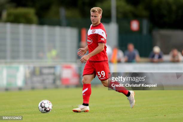 Jean Zimmer of Duesseldorf runs with the ball during the Pre Season Friendly match between FC Wegberg-Beeck and Fortuna Duesseldorf at Waldstadion...