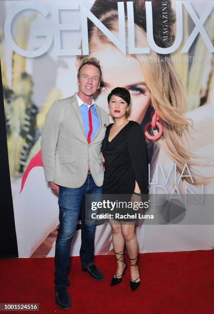 Steve Valentine and Valerie Chow attend the GENLUX Fashion And Philanthropy Magazine Issue Release Party hosted by actress/model Olivia Jordan at SUR...