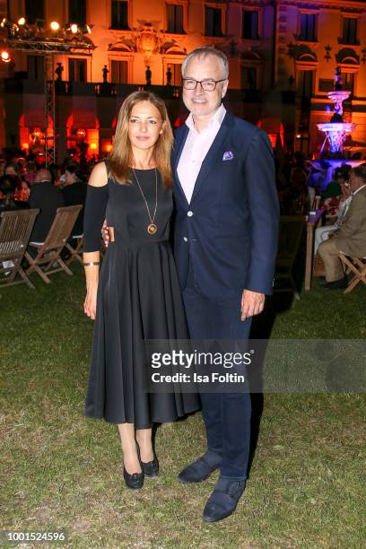 Visceral surgeon Pompiliu Piso and his wife undine Piso during the Brian Ferry concert at the Thurn & Taxis Castle Festival 2018 on July 18, 2018 in...
