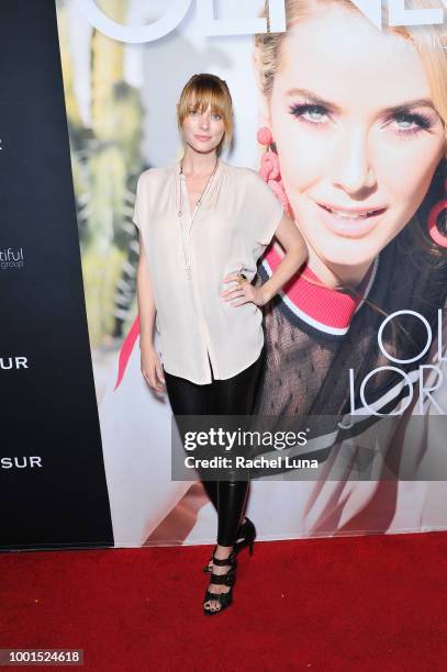 April Bowlby attends the GENLUX Fashion And Philanthropy Magazine Issue Release Party hosted by actress/model Olivia Jordan at SUR Lounge on July 18,...