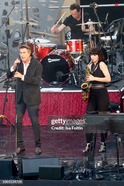 Bryan Ferry performs on stage during the Thurn & Taxis Castle Festival 2018 on July 18, 2018 in Regensburg, Germany.