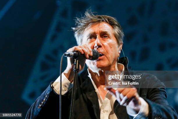 Bryan Ferry performs on stage during the Thurn & Taxis Castle Festival 2018 on July 18, 2018 in Regensburg, Germany.