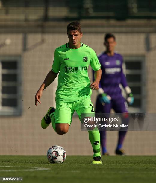 Pirmin Schwegler of Hannover in action during the pre-season friendly match between Hannover 96 and FSV Wacker 90 Nordhausen at Hannover Akademie on...