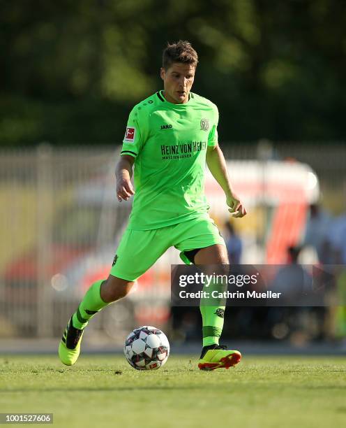 Pirmin Schwegler of Hannover in action during the pre-season friendly match between Hannover 96 and FSV Wacker 90 Nordhausen at Hannover Akademie on...