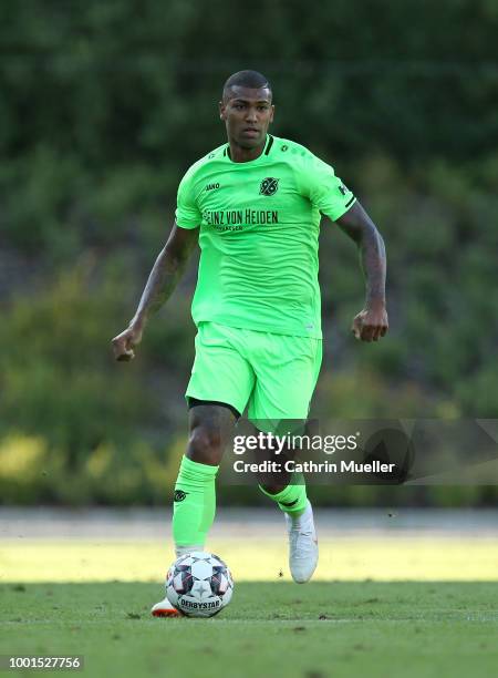 Walace of Hannover in action during the pre-season friendly match between Hannover 96 and FSV Wacker 90 Nordhausen at Hannover Akademie on July 18,...