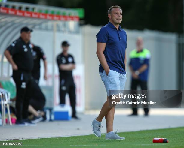Andre Breitenreiter, head coach of Hannover looks on during the pre-season friendly match between Hannover 96 and FSV Wacker 90 Nordhausen at...