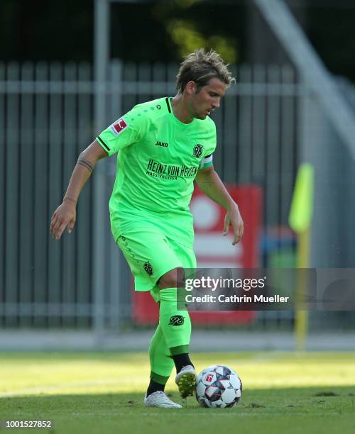 Oliver Sorg of Hannover in action during the pre-season friendly match between Hannover 96 and FSV Wacker 90 Nordhausen at Hannover Akademie on July...