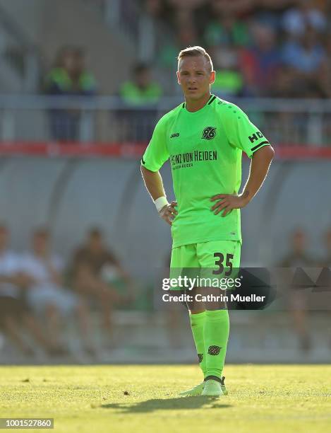 Uffe Bech of Hannover looks on during the pre-season friendly match between Hannover 96 and FSV Wacker 90 Nordhausen at Hannover Akademie on July 18,...