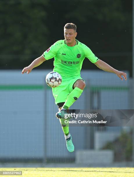 Kevin Wimmer of Hannover in action during the pre-season friendly match between Hannover 96 and FSV Wacker 90 Nordhausen at Hannover Akademie on July...