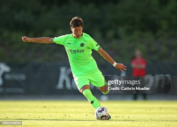 Miiko Albornoz of Hannover in action during the pre-season friendly match between Hannover 96 and FSV Wacker 90 Nordhausen at Hannover Akademie on...