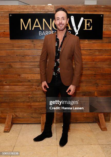 Donny Galella attends the ManCave Barbershop Chatswood Chase Launch on July 19, 2018 in Sydney, Australia.