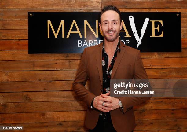 Donny Galella attends the ManCave Barbershop Chatswood Chase Launch on July 19, 2018 in Sydney, Australia.