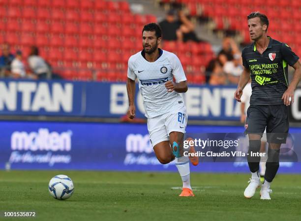 Antonio Candreva of FC Internazionale in action during the pre-season frineldy match between FC Sion and FC Internazionale at Estadio Tourbillon on...