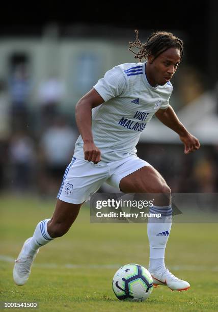 Bobby Reid of Cardiff City during the Pre-Season Friendly match between Bodmin Town and Cardiff City at Priory Park on July 18, 2018 in Bodmin,...