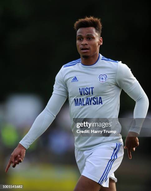 Josh Murphy of Crdiff City during the Pre-Season Friendly match between Bodmin Town and Cardiff City at Priory Park on July 18, 2018 in Bodmin,...