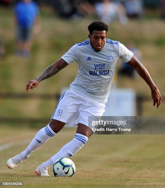 Nathaniel Mendez-Laing of Cardiff City during the Pre-Season Friendly match between Bodmin Town and Cardiff City at Priory Park on July 18, 2018 in...