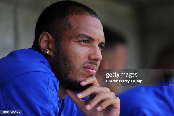 Kenneth Zohore of Cardiff City during the Pre-Season Friendly match between Bodmin Town and Cardiff City at Priory Park on July 18, 2018 in Bodmin,...