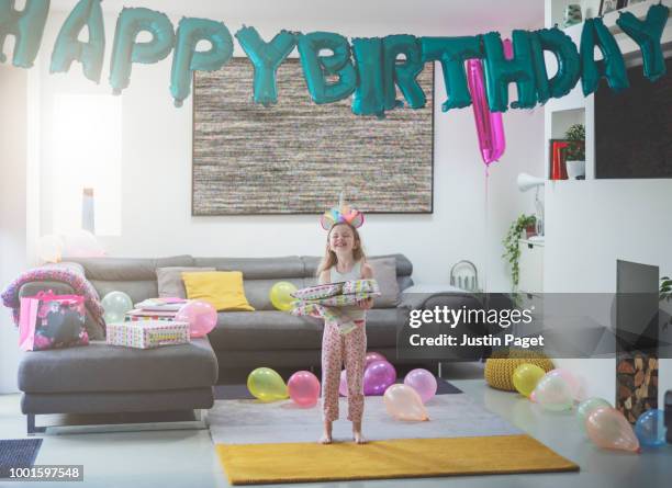 girl on her birthday - girl mound stock-fotos und bilder