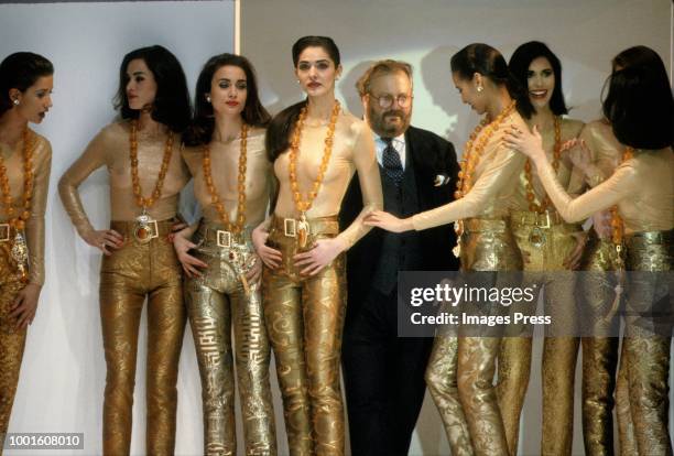 Gianfranco Ferre during Milan Fashion Week circa 1992 in Milan.