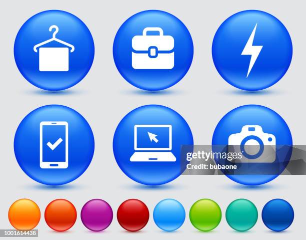 personal and business items for travel icon set - wine case stock illustrations