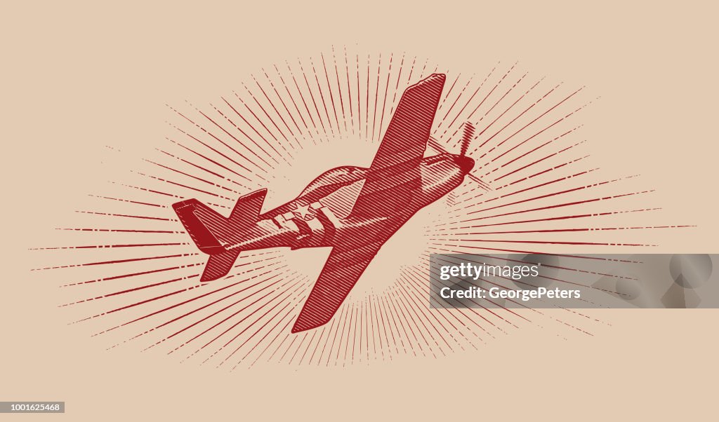 Weltkrieg II P-51 Mustang Flugzeug.