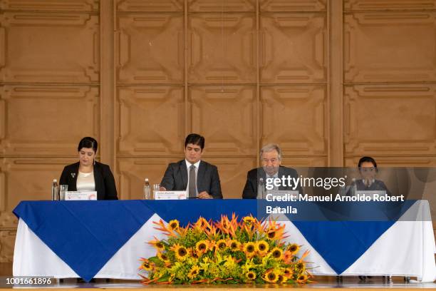 Maria del Pilar Garrido Minister of Planning of Costa Rica, President of Costa Rica Carlos Alvarado, Secretary-General of the United Nations Antonio...