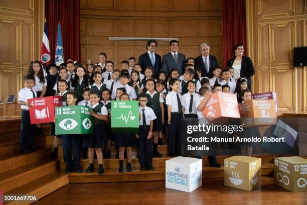 Maria del Pilar Garrido Minister of Planning of Costa Rica, President of Costa Rica Carlos Alvarado, Secretary-General of the United Nations Antonio...