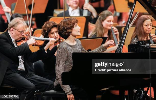 French pianist Helene Grimaud performs at the opening of the Schleswig-Holstein Music Festival in Luebeck, Germany, 2 July 2017. Photo: Markus...